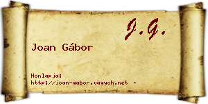 Joan Gábor névjegykártya