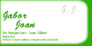 gabor joan business card
